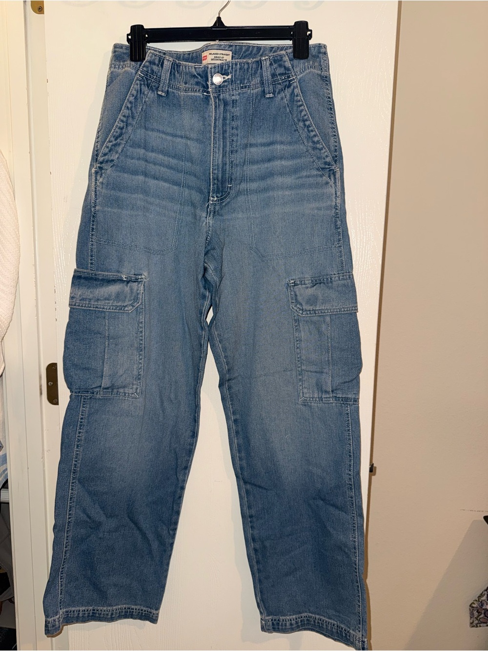 Wrangler Light Blue Straight Cargo Jeans
